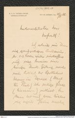 Nachlass Franz Steindachner, Brief (unvollständig) von N. Post an Franz Steindachner (02.07.1907), Inv.Nr. 404.09, Seite 1